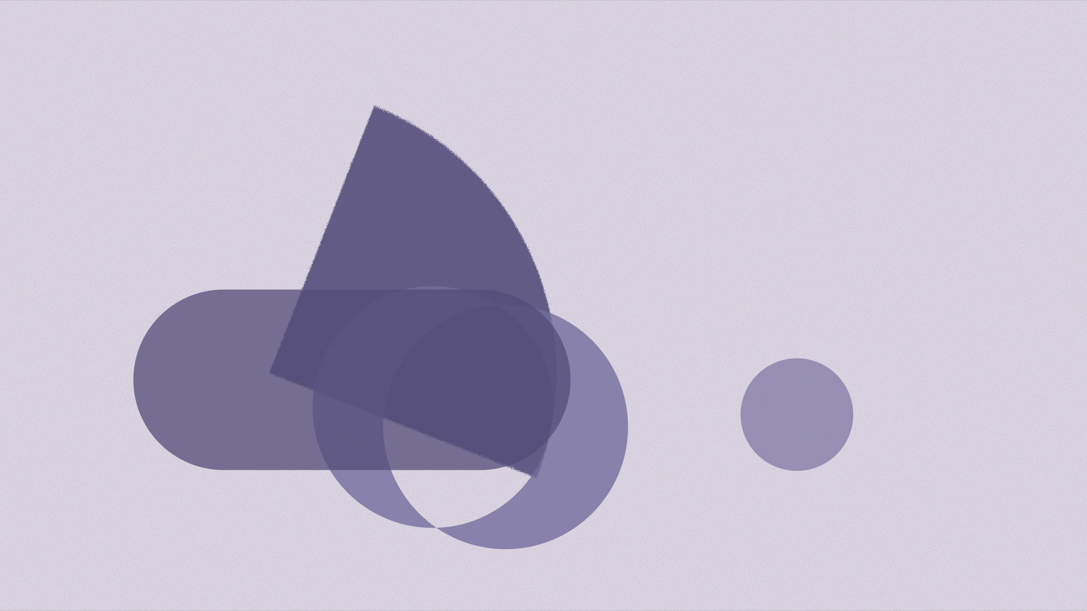 Abstract cover illustration in a grainy, matte print style: a cluster of two or three overlapping shapes resting off-centre, in indigo on a soft lilac background.